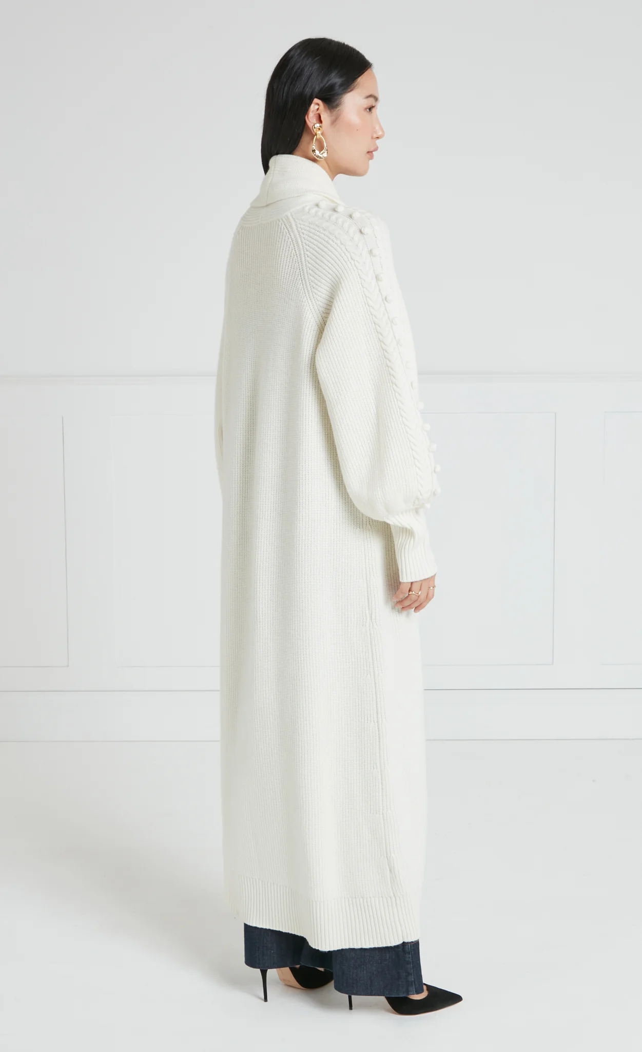 Chrissie Knit Coat - Cream - Image 5