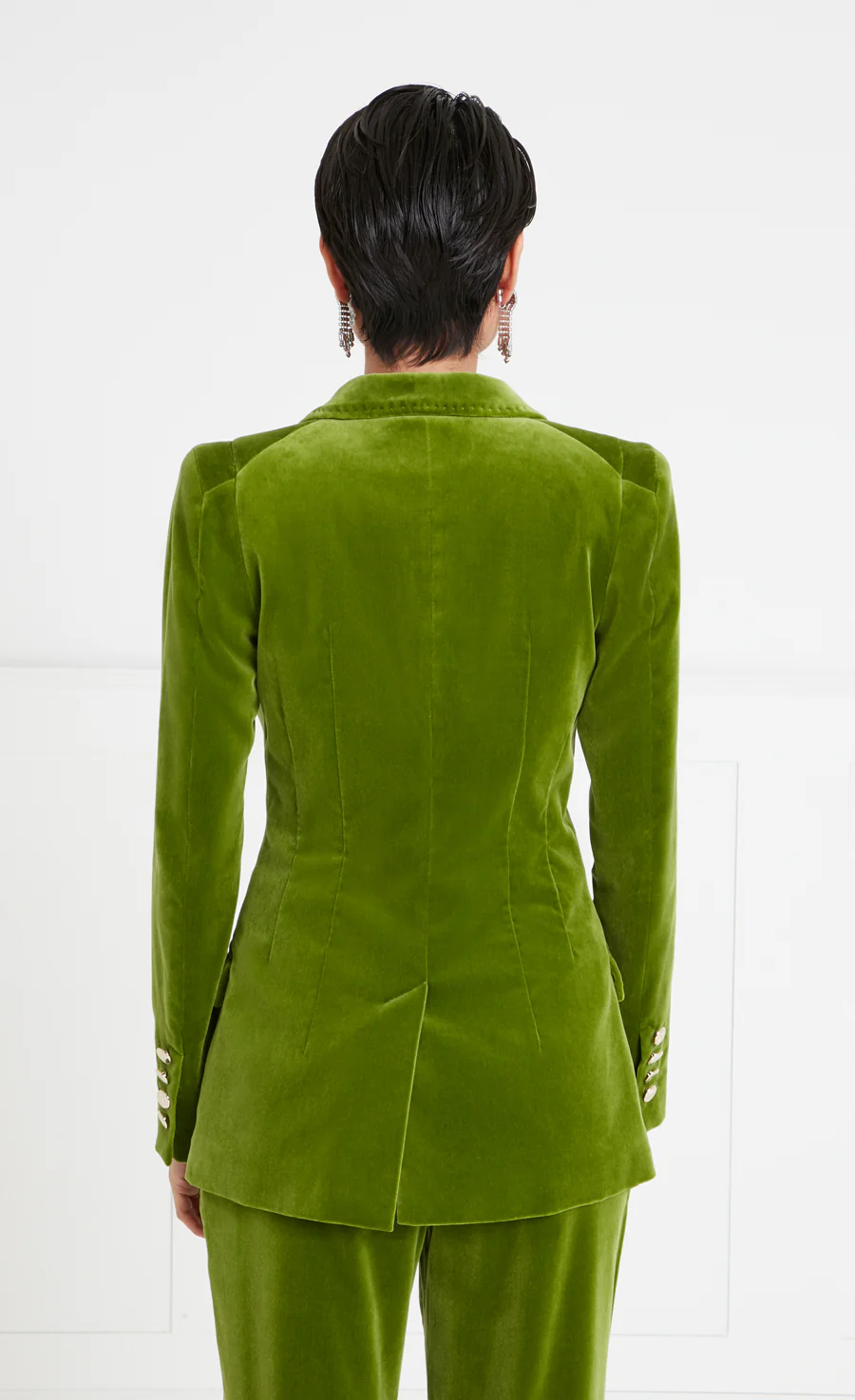 Clove Velvet Jacket - Chartreuse - Image 4