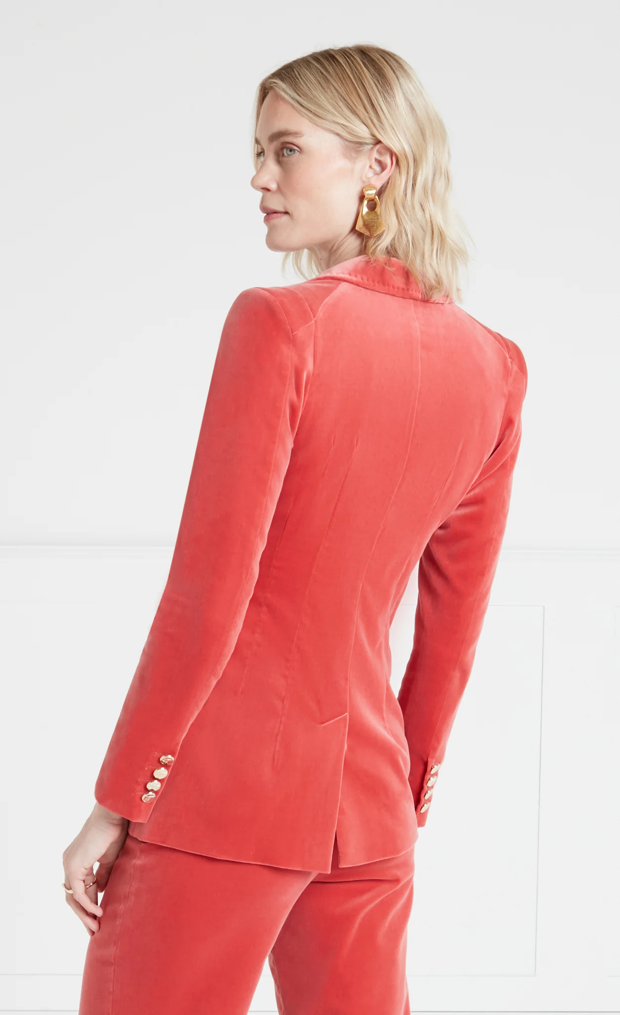 Clove Velvet Jacket - Coral - Image 4