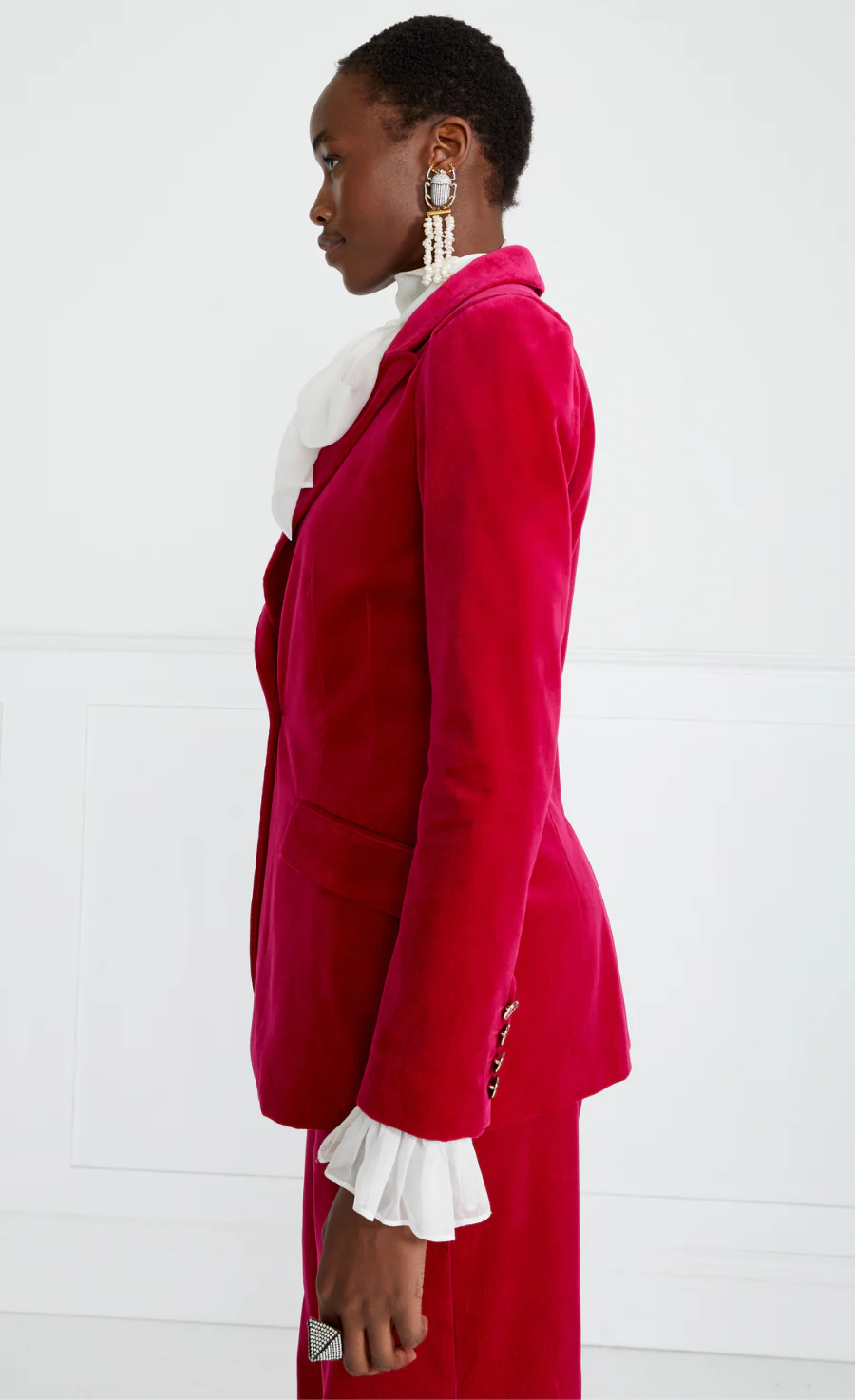Clove Velvet Jacket - Hot Pink - Image 3