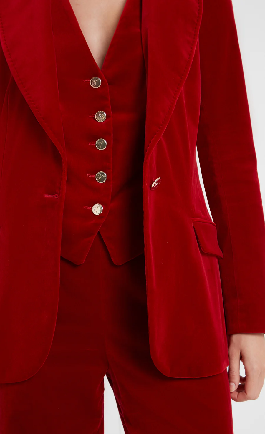 Clove Velvet Jacket - Scarlet - Image 6