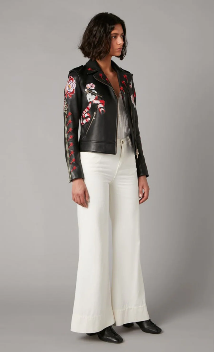 Darcy Leather Jacket - Black Mix - Image 3
