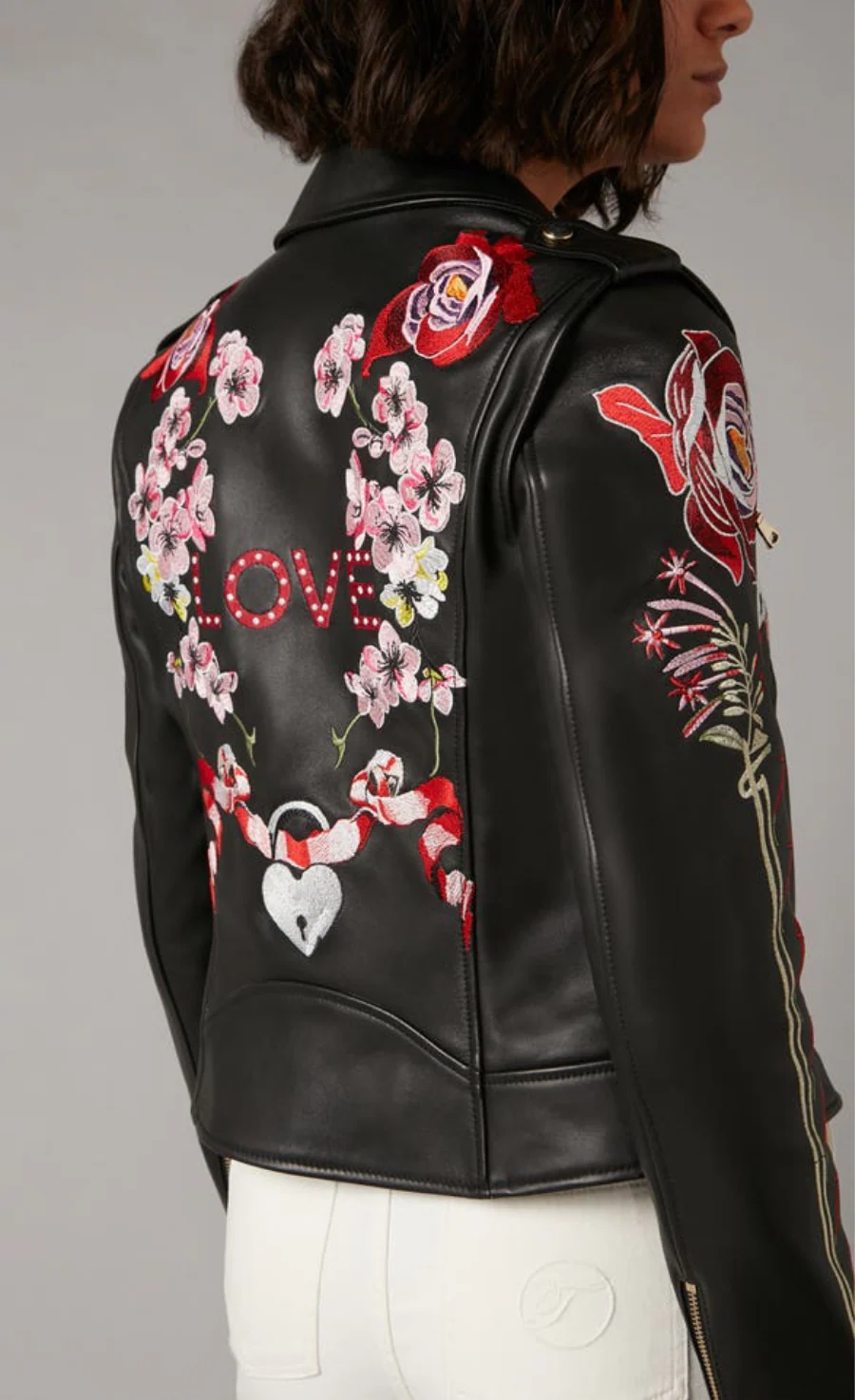 Darcy Leather Jacket - Black Mix - Image 5