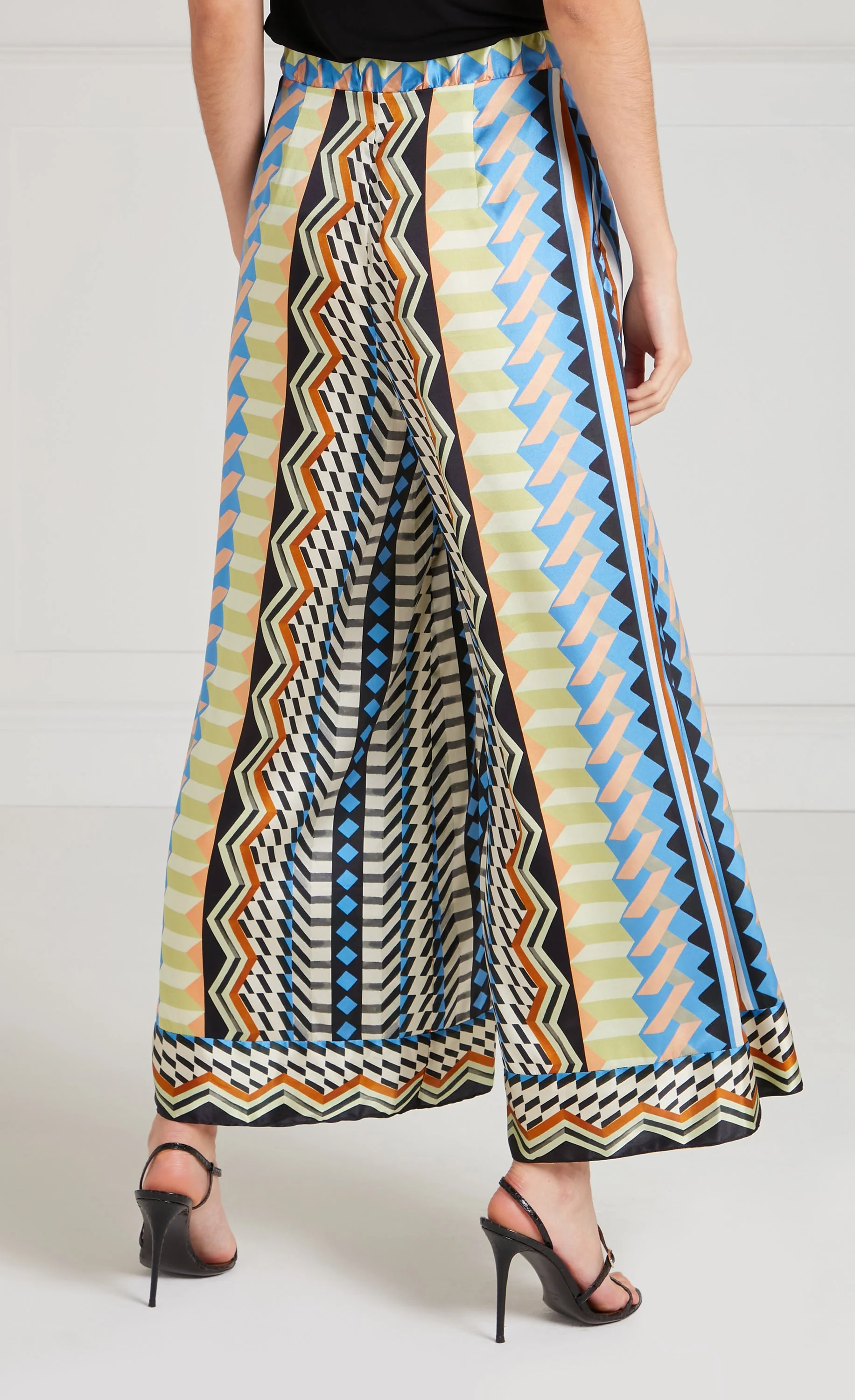 Meryl Palazzo Trousers - Provence Blue Mix - Image 5