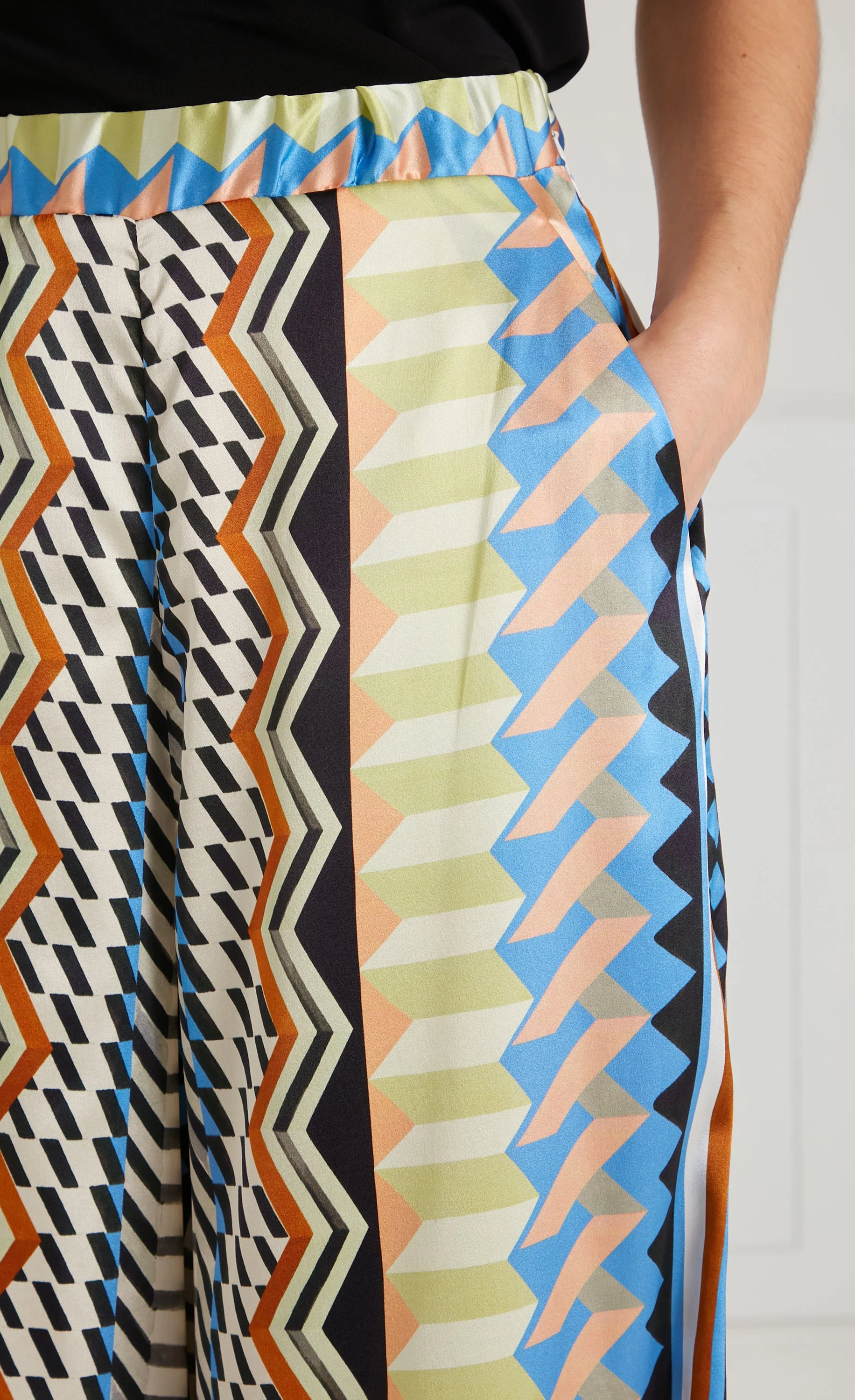 Meryl Palazzo Trousers - Provence Blue Mix - Image 6