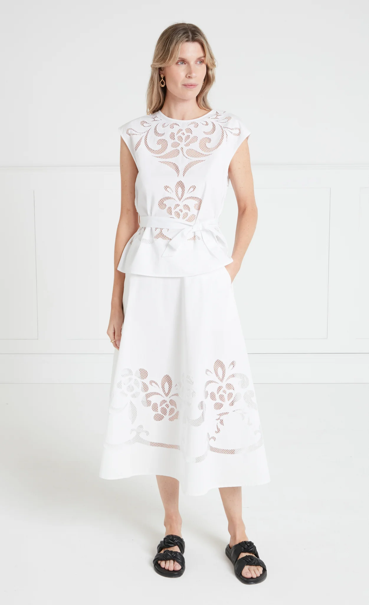 Nelle Sleeveless Top - White - Image 4