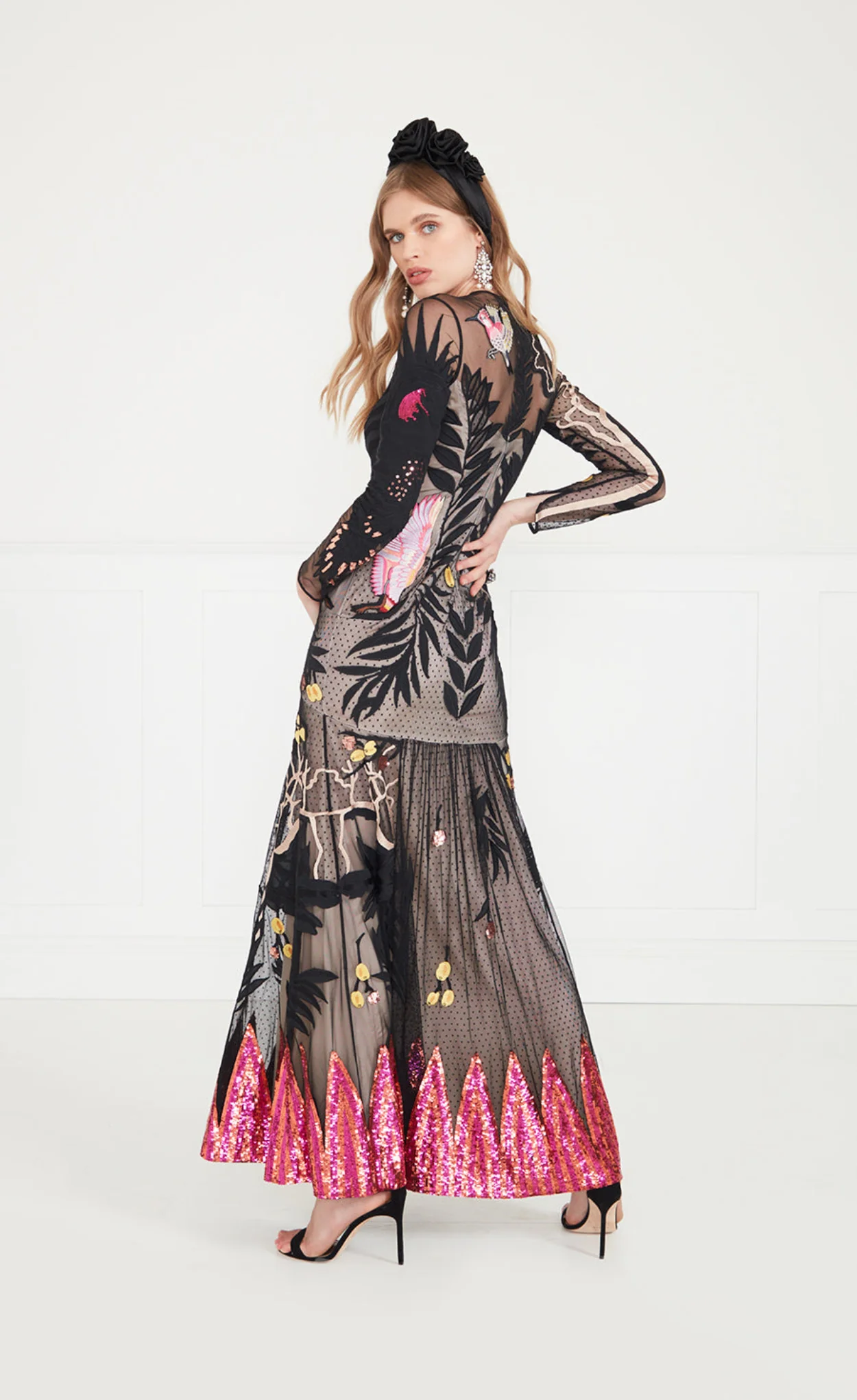 Opera Tattoo Dress - Black Mix - Image 4