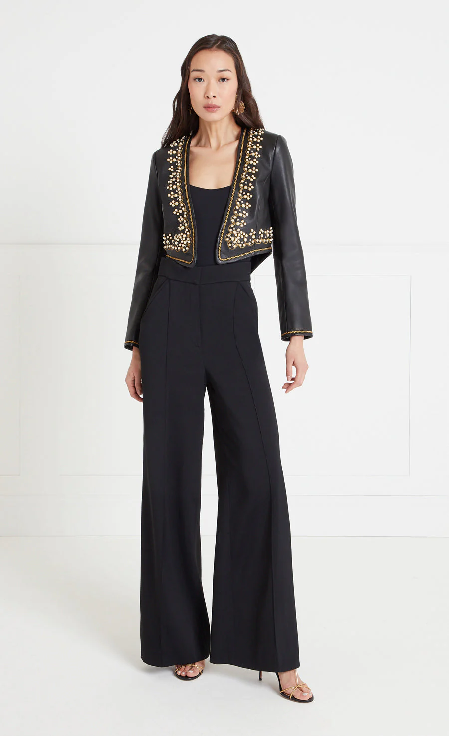 Salerno Cropped Jacket - Black - Image 3