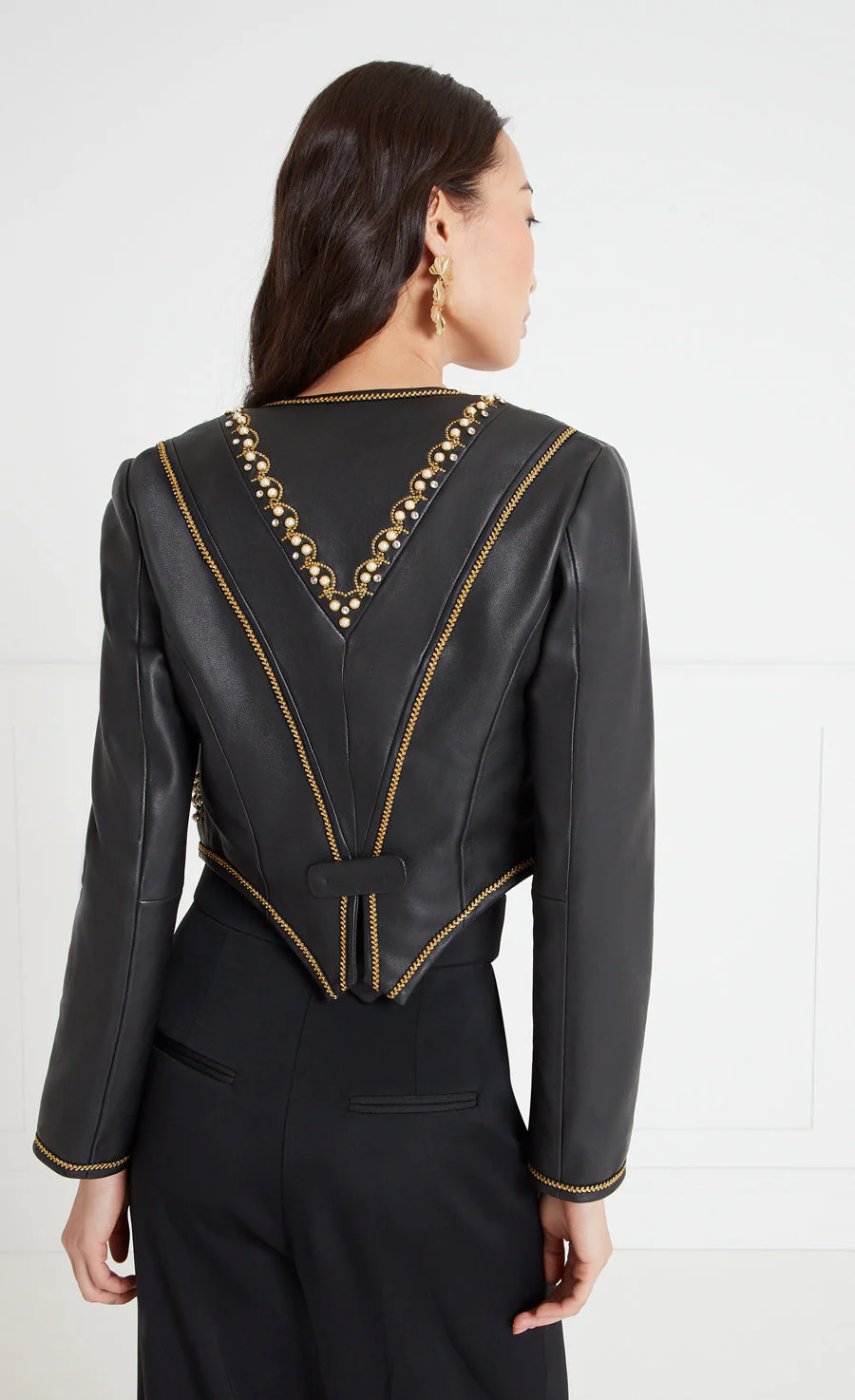 Salerno Cropped Jacket - Black - Image 4