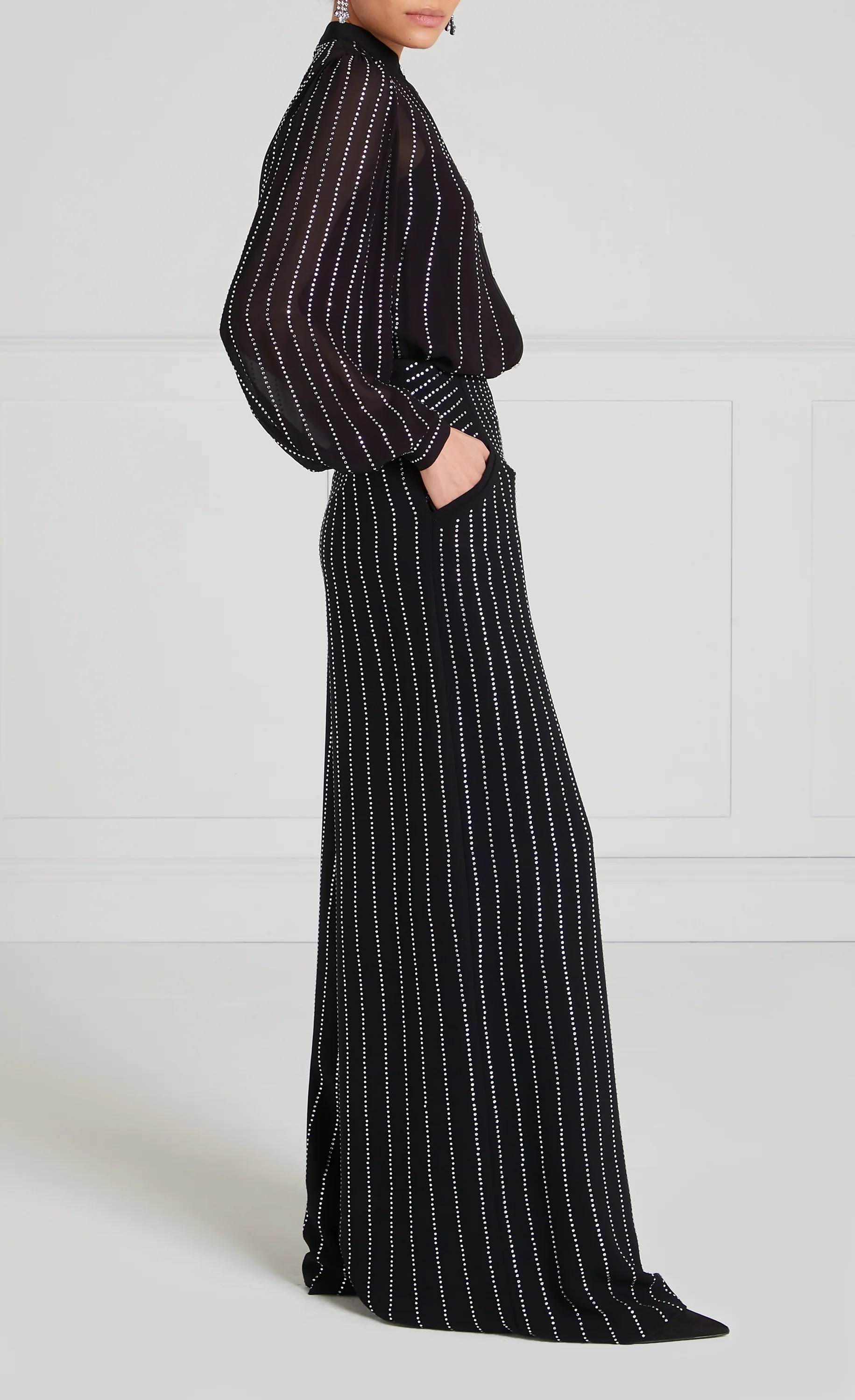 Villanelle Wide-Leg Trousers - Black - Image 6